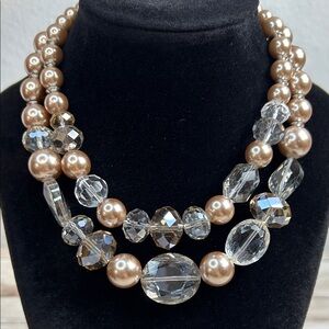 White House Black Market Faux Pearl and Crystal Necklace